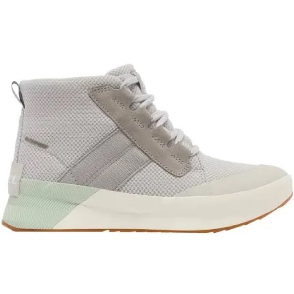 Sorel Light Gray and Mint High-Top Sneakers